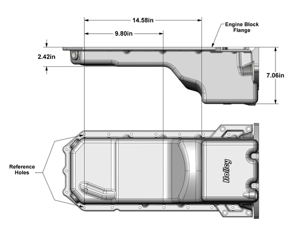 Holley Rear-Sump Oil Pan (302-76) - VVT- NATURAL FINISH